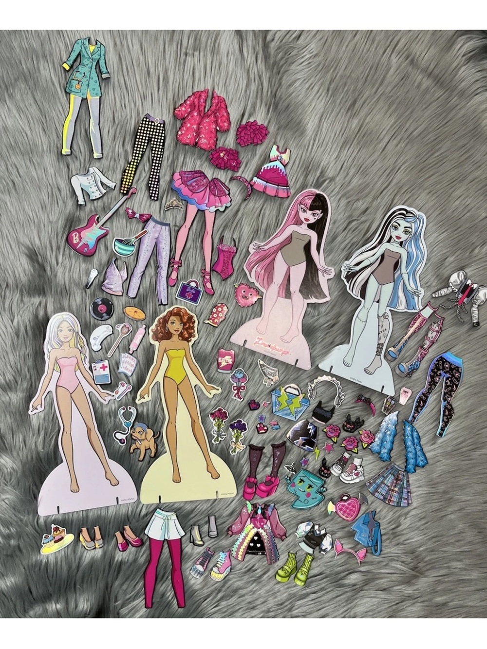 Barbie Monster High Magnet Doll Dress Up Sets